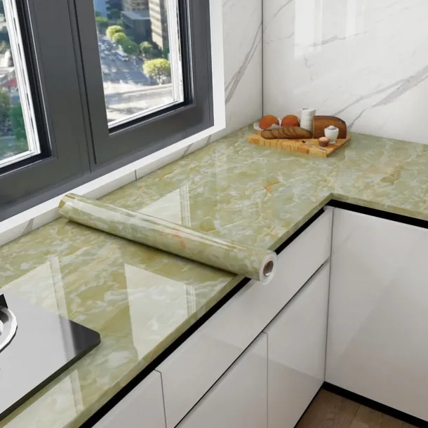 Cool Wallpapers Marble Wallpaper Wall Mural Peel Stick Sticker Self-Adhesive Oilproof High Temperature Waterproof Easily Removable Covering Kitchen Countertop Cabinet Shelf Liner 60x200cm/24"x78.74"