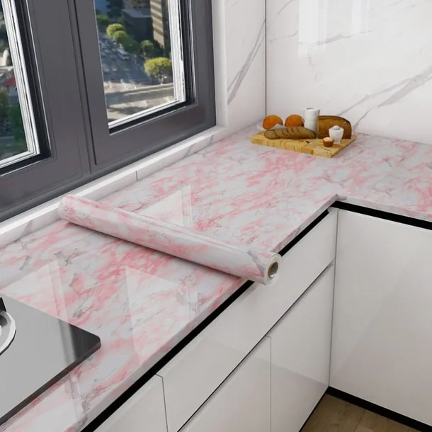 Cool Wallpapers Marble Wallpaper Wall Mural Peel Stick Sticker Self-Adhesive Oilproof High Temperature Waterproof Easily Removable Covering Kitchen Countertop Cabinet Shelf Liner 60x200cm/24"x78.74"