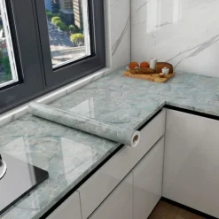 Cool Wallpapers Marble Wallpaper Wall Mural Peel Stick Sticker Self-Adhesive Oilproof High Temperature Waterproof Easily Removable Covering Kitchen Countertop Cabinet Shelf Liner 60x200cm/24