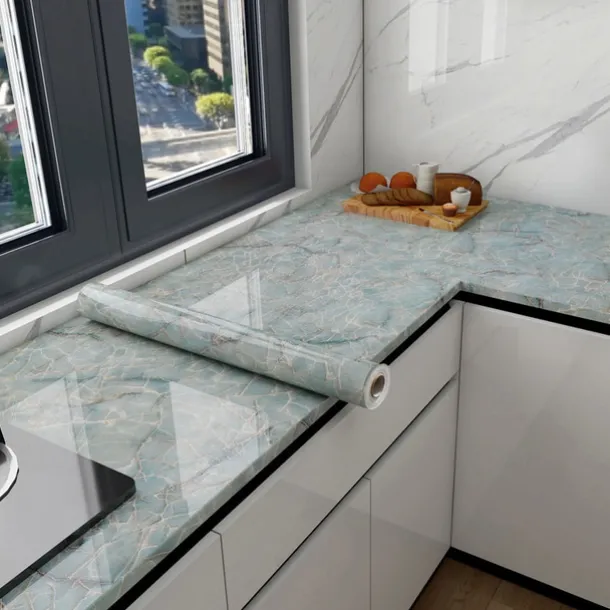 Cool Wallpapers Marble Wallpaper Wall Mural Peel Stick Sticker Self-Adhesive Oilproof High Temperature Waterproof Easily Removable Covering Kitchen Countertop Cabinet Shelf Liner 60x200cm/24"x78.74"