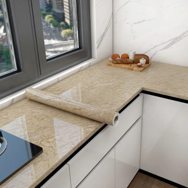 Cool Wallpapers Marble Wallpaper Wall Mural Peel Stick Sticker Self-Adhesive Oilproof High Temperature Waterproof Easily Removable Covering Kitchen Countertop Cabinet Shelf Liner 60x200cm/24"x78.74"