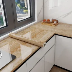 Cool Wallpapers Marble Wallpaper Wall Mural Peel Stick Sticker Self-Adhesive Oilproof High Temperature Waterproof Easily Removable Covering Kitchen Countertop Cabinet Shelf Liner 60x200cm/24