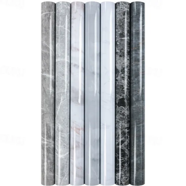 Cool Wallpapers Marble Wallpaper Wall Mural Waterproof Oil Proof MoistureProof Furniture Renovation Self-Adhesive Easily Removable Wall Covering Kitchen Countertop Cabinet Shelf Liner 23.6"x118"