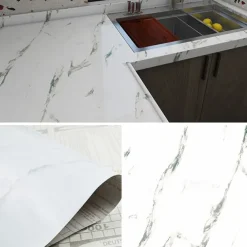 Cool Wallpapers Marble Wallpaper Wall Mural Waterproof Oil Proof MoistureProof Furniture Renovation Self-Adhesive Easily Removable Wall Covering Kitchen Countertop Cabinet Shelf Liner 23.6