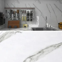 Cool Wallpapers Marble Wallpaper Wall Mural Waterproof Oil Proof MoistureProof Furniture Renovation Self-Adhesive Easily Removable Wall Covering Kitchen Countertop Cabinet Shelf Liner 23.6