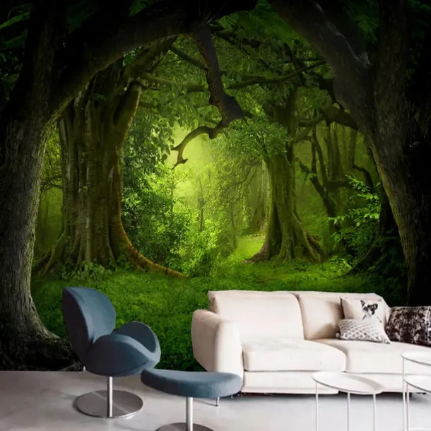 Cool Wallpapers Nature Forest Wallpaper Wall Mural Wall Sticker Covering Print Peel and Stick Removable Self Adhesive Secret Forest PVC / Vinyl Home Decor