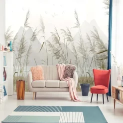 Cool Wallpapers Nature Wallpaper Wall Mural 3D Home Decoration Reeds Wall Covering Canvas Material Self adhesive Wallpaper Mural Wall Cloth Room Wallcovering