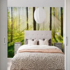 Cool Wallpapers Nature Wallpaper Wall Mural Forest Wall Covering Sticker Peel and Stick Removable PVC/Vinyl Material Self Adhesive/Adhesive Required Wall Decor for Living Room Kitchen Bathroom