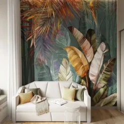 Cool Wallpapers Nature Wallpaper Wall Mural Botanical Plants Wall Covering Sticker Peel Stick Removable PVC/Vinyl Material Self Adhesive/Adhesive Required Wall Decor for Living Room Kitchen Bathroom