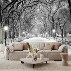 Cool Wallpapers Nature Wallpaper Wall Mural Black and White Peel And Stick Removable PVC/Vinyl Material Self Adhesive/Adhesive Required Wall Decor Wall Mural for Living Room Bedroom