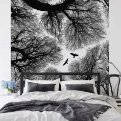 Cool Wallpapers Nature Wallpaper Wall Mural Black and White Peel And Stick Removable PVC/Vinyl Material Self Adhesive/Adhesive Required Wall Decor Wall Mural for Living Room Bedroom