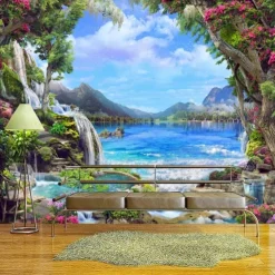 Cool Wallpapers Nature Wallpaper Wall Mural Fantasy Roll Wall Covering Sticker Peel and Stick Removable PVC/Vinyl Material Self Adhesive/Adhesive Required Wall Decor for Living Room Kitchen Bathroom