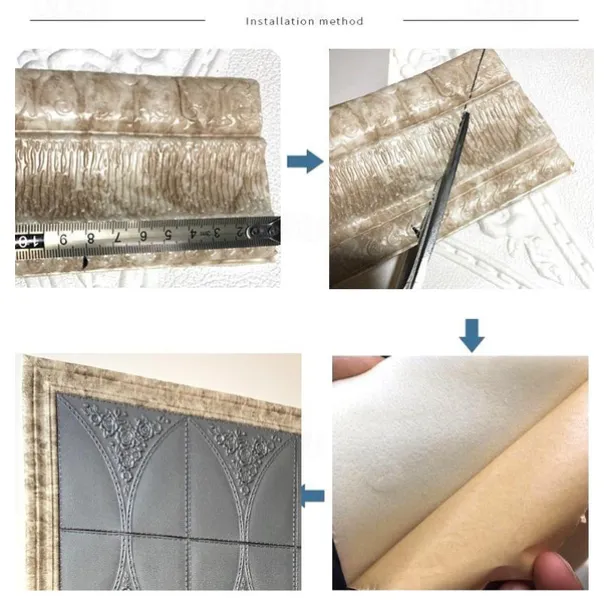 Cool Wallpapers Solid Color Wallpaper Border Wall Mural Waistline Peel and Stick Self Adhesive PVC/Vinyl Modern Wall Decal for Room 230*8*0.8CM*1PC