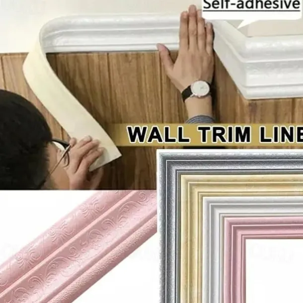 Cool Wallpapers Solid Color Wallpaper Border Wall Mural Waistline Peel and Stick Self Adhesive PVC/Vinyl Modern Wall Decal for Room 230*8*0.8CM*1PC