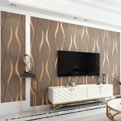 Cool Wallpapers Striped 3D Non-Woven Textured Wallpaper Wall Mural Bedroom Living Room Background Wall Household Shop Restaurant Hotel Engineering Decoration Non-Self-Adhesive Wallpaper