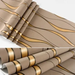 Cool Wallpapers Striped 3D Non-Woven Textured Wallpaper Wall Mural Bedroom Living Room Background Wall Household Shop Restaurant Hotel Engineering Decoration Non-Self-Adhesive Wallpaper