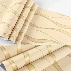 Cool Wallpapers Striped 3D Non-Woven Textured Wallpaper Wall Mural Bedroom Living Room Background Wall Household Shop Restaurant Hotel Engineering Decoration Non-Self-Adhesive Wallpaper