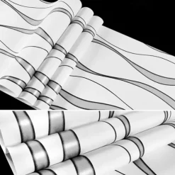 Cool Wallpapers Striped 3D Non-Woven Textured Wallpaper Wall Mural Bedroom Living Room Background Wall Household Shop Restaurant Hotel Engineering Decoration Non-Self-Adhesive Wallpaper