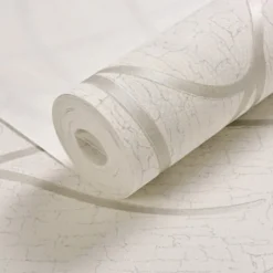 Cool Wallpapers Textured Wallpaper Wall Mural Non-Woven 3D Wallpaper Modern Print Embossed Stripe Wall Covering Sticker Film for Home Living Room Bedroom Indoor TV Background Home Decor 53*1000cm