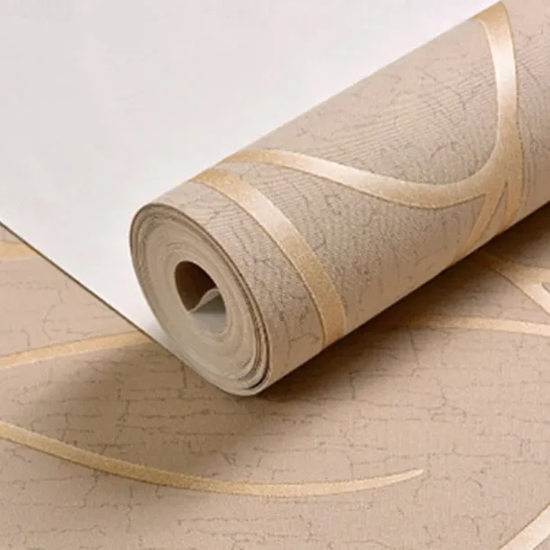 Cool Wallpapers Textured Wallpaper Wall Mural Non-Woven 3D Wallpaper Modern Print Embossed Stripe Wall Covering Sticker Film for Home Living Room Bedroom Indoor TV Background Home Decor 53*1000cm