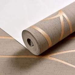 Cool Wallpapers Textured Wallpaper Wall Mural Non-Woven 3D Wallpaper Modern Print Embossed Stripe Wall Covering Sticker Film for Home Living Room Bedroom Indoor TV Background Home Decor 53*1000cm