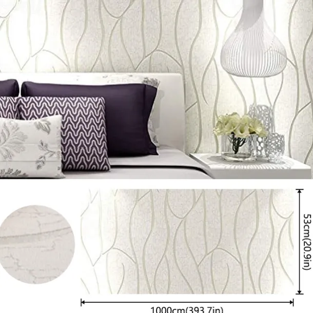 Cool Wallpapers Textured Wallpaper Wall Mural Non-Woven 3D Wallpaper Modern Print Embossed Stripe Wall Covering Sticker Film for Home Living Room Bedroom Indoor TV Background Home Decor 53*1000cm