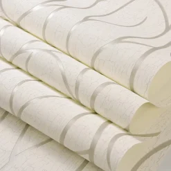 Cool Wallpapers Textured Wallpaper Wall Mural Non-Woven 3D Wallpaper Modern Print Embossed Stripe Wall Covering Sticker Film for Home Living Room Bedroom Indoor TV Background Home Decor 53*1000cm