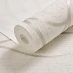 Cool Wallpapers Textured Wallpaper Wall Mural Non-Woven 3D Wallpaper Modern Print Embossed Stripe Wall Covering Sticker Film for Home Living Room Bedroom Indoor TV Background Home Decor 53*1000cm