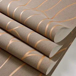 Cool Wallpapers Textured Wallpaper Wall Mural Non-Woven 3D Wallpaper Modern Print Embossed Stripe Wall Covering Sticker Film for Home Living Room Bedroom Indoor TV Background Home Decor 53*1000cm