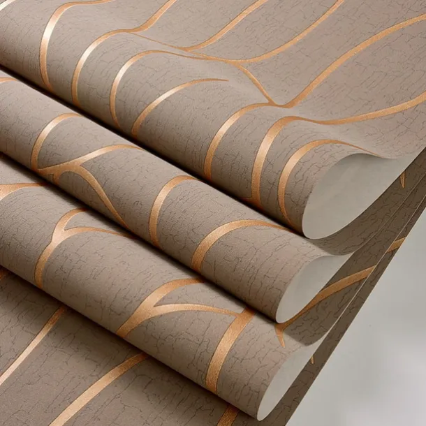 Cool Wallpapers Textured Wallpaper Wall Mural Non-Woven 3D Wallpaper Modern Print Embossed Stripe Wall Covering Sticker Film for Home Living Room Bedroom Indoor TV Background Home Decor 53*1000cm