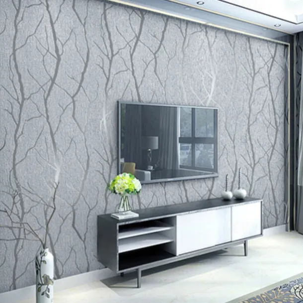 Cool Wallpapers Textured Wallpaper Wall Mural Modern 3D Wallpaper Thick Non-Woven Imitation Deerskin Deep Embossed Curve Pattern Wall Covering Sticker Film Modern Tree Non Woven Home Decor 53*1000cm
