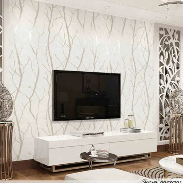 Cool Wallpapers Textured Wallpaper Wall Mural Modern 3D Wallpaper Thick Non-Woven Imitation Deerskin Deep Embossed Curve Pattern Wall Covering Sticker Film Modern Tree Non Woven Home Decor 53*1000cm