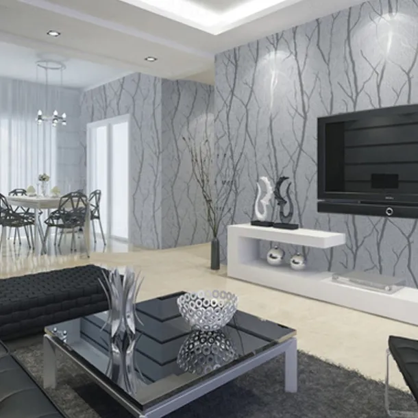 Cool Wallpapers Textured Wallpaper Wall Mural Modern 3D Wallpaper Thick Non-Woven Imitation Deerskin Deep Embossed Curve Pattern Wall Covering Sticker Film Modern Tree Non Woven Home Decor 53*1000cm