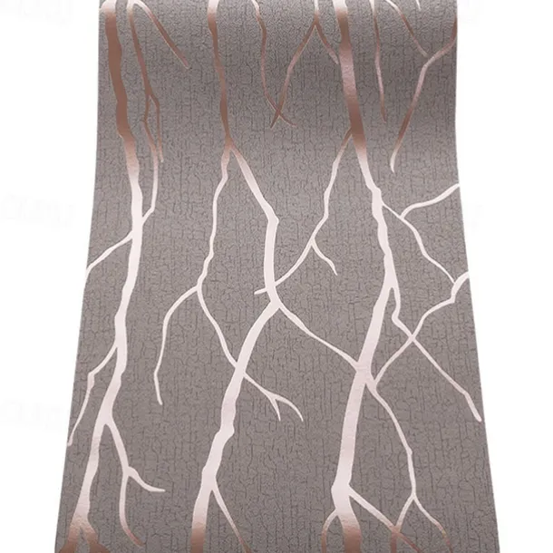 Cool Wallpapers Textured Wallpaper Wall Mural Modern 3D Wallpaper Thick Non-Woven Imitation Deerskin Deep Embossed Curve Pattern Wall Covering Sticker Film Modern Tree Non Woven Home Decor 53*1000cm