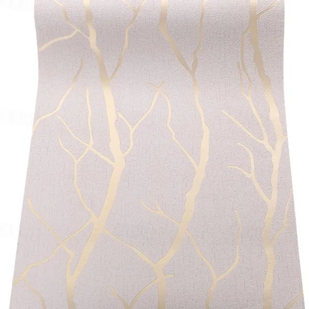 Cool Wallpapers Textured Wallpaper Wall Mural Modern 3D Wallpaper Thick Non-Woven Imitation Deerskin Deep Embossed Curve Pattern Wall Covering Sticker Film Modern Tree Non Woven Home Decor 53*1000cm