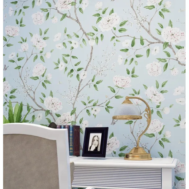 Cool Wallpapers Vintage Flower Wallpaper Wall Mural Self Adhesive Peel and Stick Removable Floral Vinyl Wallpaper Cabinet Furniture Countertop Paper Textured Wallpaper,20.8"x118"/53x300cm 1 Roll