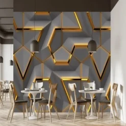 Cool Wallpapers Wall Mural 3D Wallpaper Geometric Abstracte Wall Sticker Covering Print Peel and Stick Removable PVC/Vinyl Material Self Adhesive/Adhesive Required Wall Decor for Living Room Bedroom