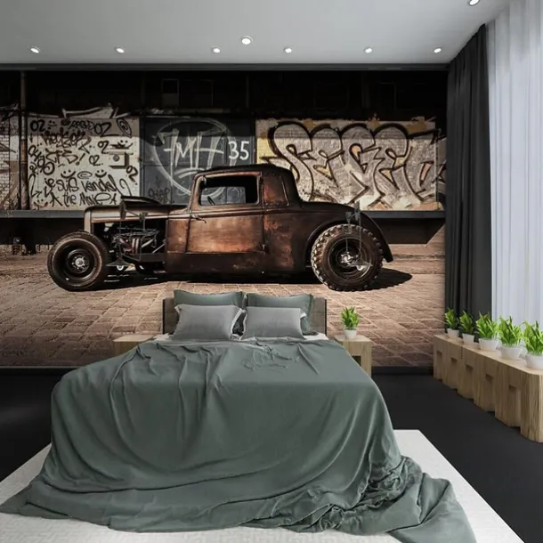 Cool Wallpapers Wall Mural Vintage Wallpaper for Walls Wall Sticker Covering Print Peel and Stick Removable Car Graffiti Canvas Home Décor