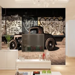 Cool Wallpapers Wall Mural Vintage Wallpaper for Walls Wall Sticker Covering Print Peel and Stick Removable Car Graffiti Canvas Home Décor