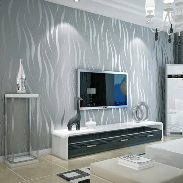 Cool Wallpapers Wall Mural Solid Color White Grey Gold Wallpaper Removable Background Wallpaper Non Woven for Home Decoration Waterproof Material Home Decor 53*950cm