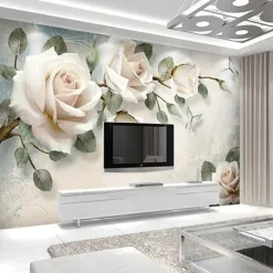 Cool Wallpapers Wall Mural Flower Wallpaper Beautiful Wallpaper Wall Sticker Covering Print Adhesive Required 3D Effect Blossom Flower Canvas Home Décor