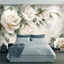 Cool Wallpapers Wall Mural Flower Wallpaper Beautiful Wallpaper Wall Sticker Covering Print Adhesive Required 3D Effect Blossom Flower Canvas Home Décor