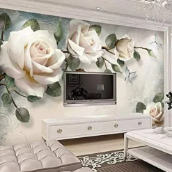 Cool Wallpapers Wall Mural Flower Wallpaper Beautiful Wallpaper Wall Sticker Covering Print Adhesive Required 3D Effect Blossom Flower Canvas Home Décor