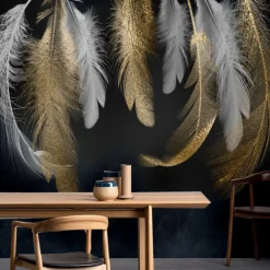 Cool Wallpapers Wall Mural Beautiful Wallpaper Wall Sticker Covering Print Peel and Stick Self Adhesive Black Feather PVC / Vinyl Home Decor