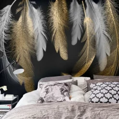 Cool Wallpapers Wall Mural Beautiful Wallpaper Wall Sticker Covering Print Peel and Stick Self Adhesive Black Feather PVC / Vinyl Home Decor