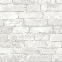 Cool Wallpapers Wall Mural White Brick Wallpaper Peel and Stick Wallpaper Removable Pvc/Vinyl Self Adhesive 17.7"x118"(45cmx300cm) / 45x300cm