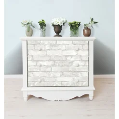 Cool Wallpapers Wall Mural White Brick Wallpaper Peel and Stick Wallpaper Removable Pvc/Vinyl Self Adhesive 17.7