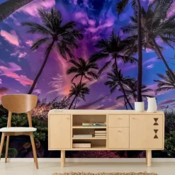 Cool Wallpapers Wall Mural Tropical Palm Trees Wallpaper Wall Sticker Covering Print Adhesive Required Canvas Home Décor