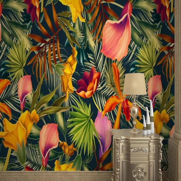 Cool Wallpapers Wall Mural Nature Wallpaper Wall Sticker Covering Print Tropical Palm Flower Leaf Canvas Home Décor Peel and Stick Removable