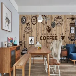 Cool Wallpapers Wall Mural Vintage Wallpaper Wall Sticker Covering Print Peel and Stick Removable Coffee Cafe Graffiti Canvas Home Décor